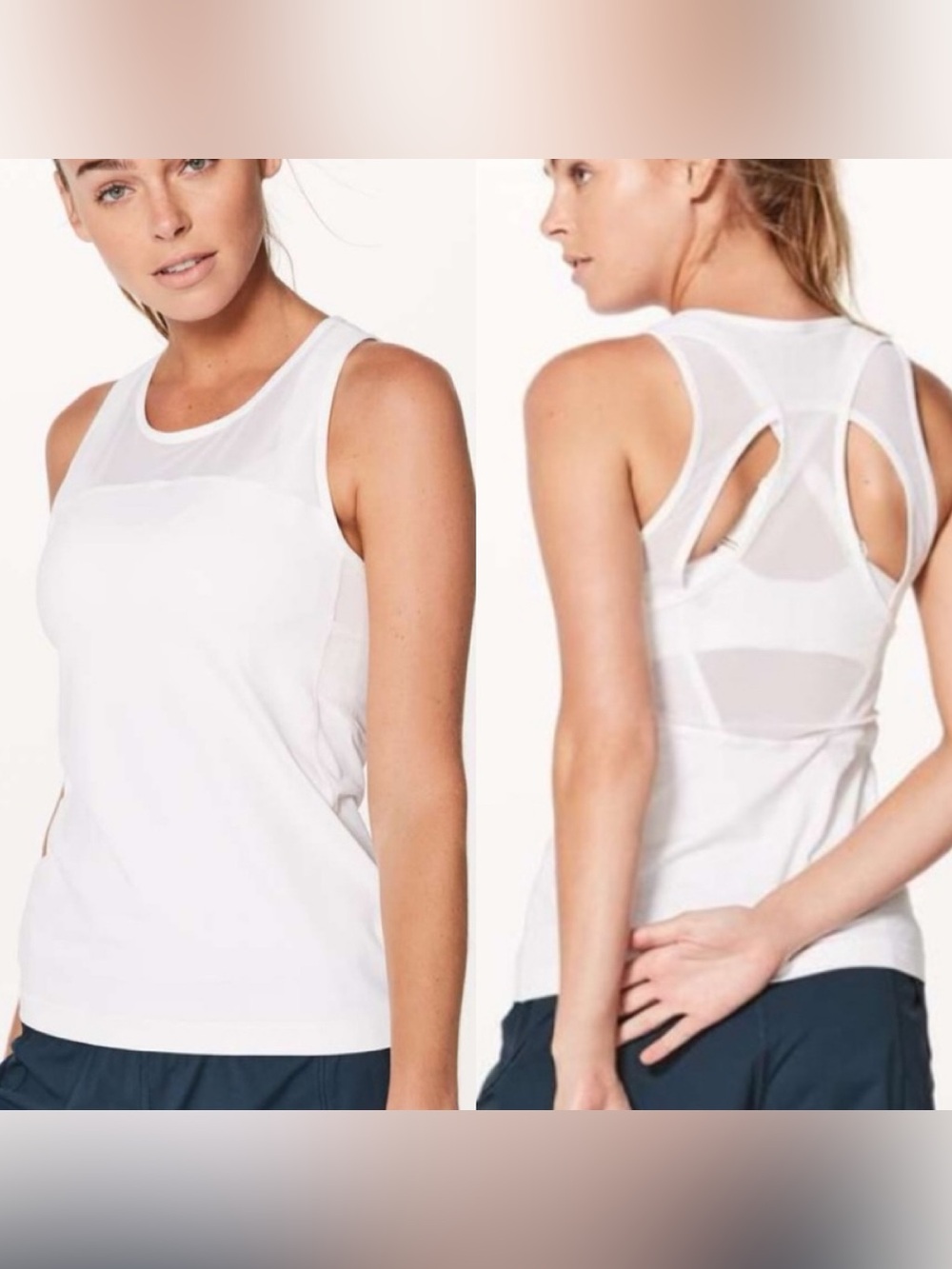 Lululemon Home Stretch White Sleeveless Women's Athletic Tank Top